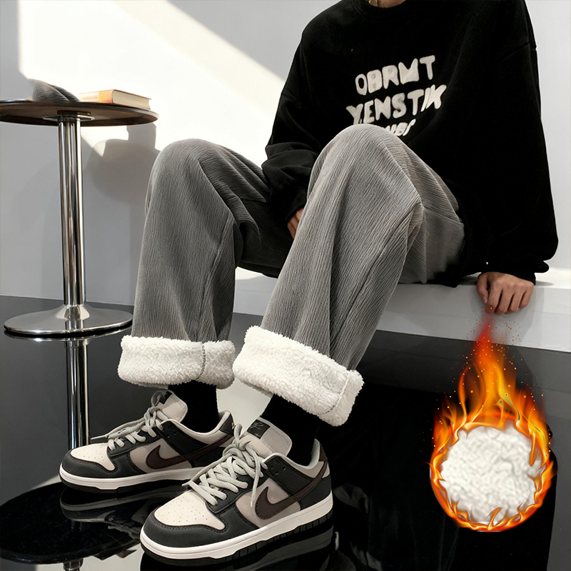 Thick Lamb Fleece Men's Pants  - Corduroy Pant Warm review and price